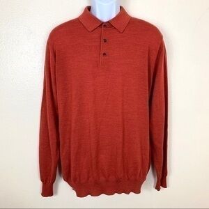 Alan Flusser Pullover shirt long sleeve Red sz XL